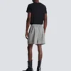 Relaxed shorts in Prince of Wales satin