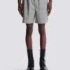 Relaxed shorts in Prince of Wales satin
