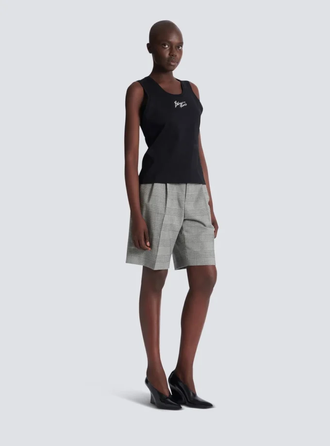 Relaxed tank top with Balmain Paris Brush print Relaxed tank top with Balmain Paris Brush print