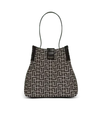 Release Bucket bag in jacquard and calfskin