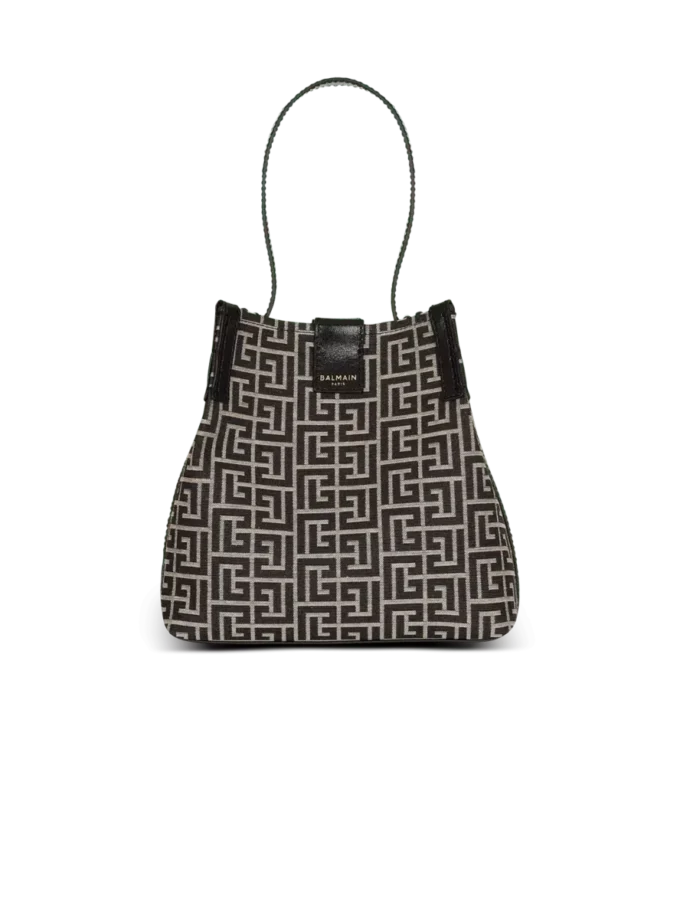 Release Bucket bag in jacquard and calfskin