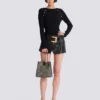Release Bucket bag in jacquard and calfskin