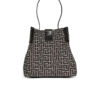 Release Bucket bag in jacquard and calfskin
