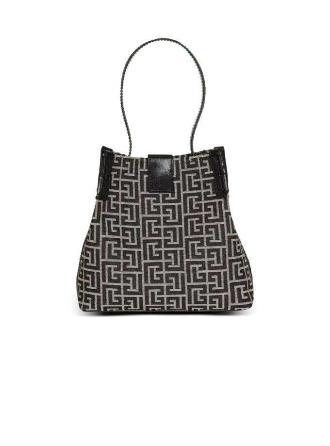 Release Bucket bag in jacquard and calfskin