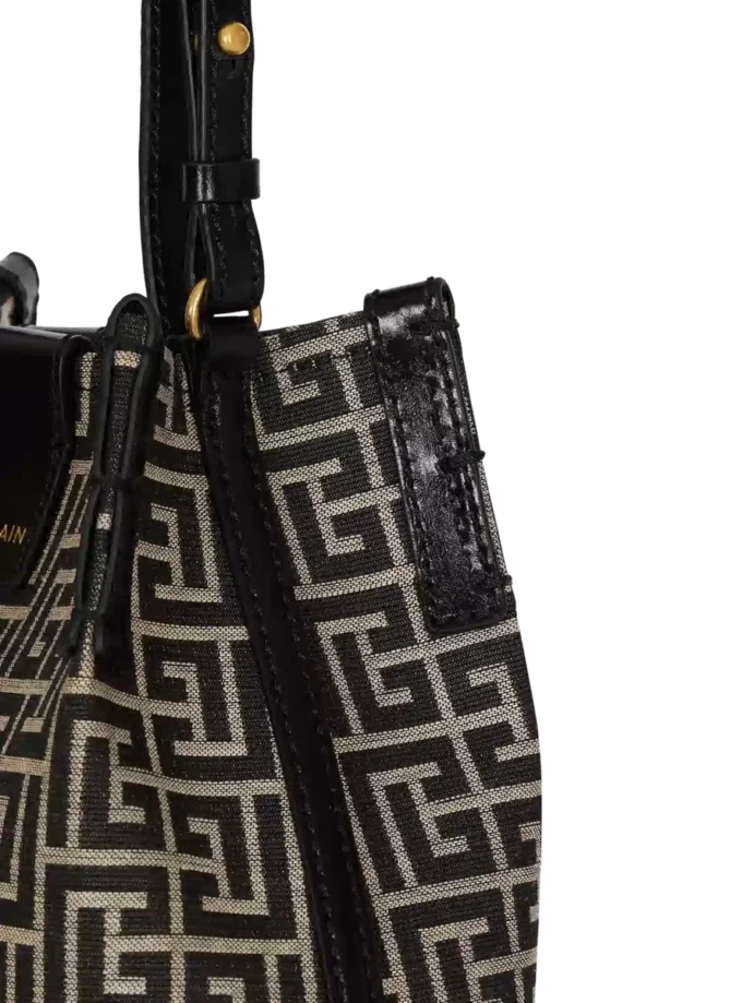 Release Bucket bag in jacquard and calfskin
