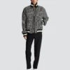 Reversible monogrammed bomber jacket