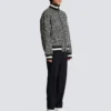 Reversible monogrammed bomber jacket
