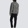Reversible monogrammed bomber jacket