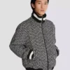 Reversible monogrammed bomber jacket