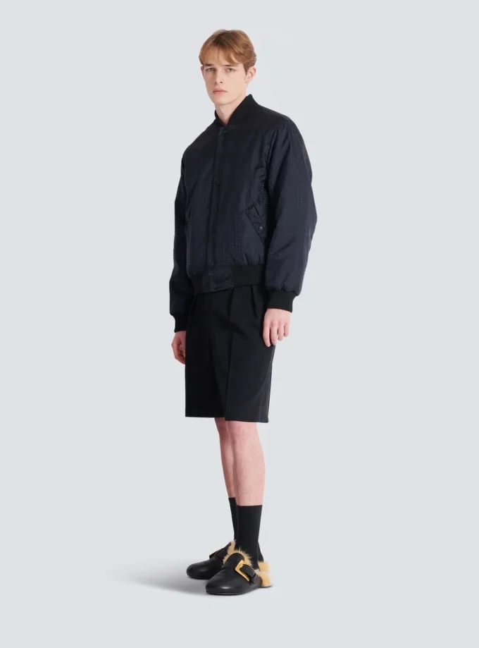 Reversible printed bomber jacket with Chaînes pattern Reversible printed bomber jacket with Chaînes pattern