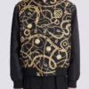 Reversible printed bomber jacket with Chaînes pattern Reversible printed bomber jacket with Chaînes pattern