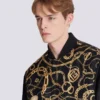 Reversible printed bomber jacket with Chaînes pattern Reversible printed bomber jacket with Chaînes pattern