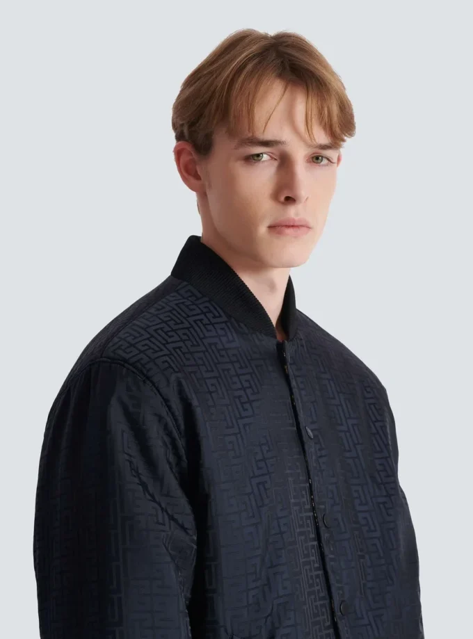 Reversible printed bomber jacket with Chaînes pattern Reversible printed bomber jacket with Chaînes pattern