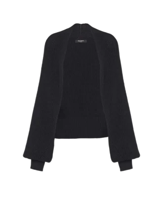 Ribbed knit bolero cardigan