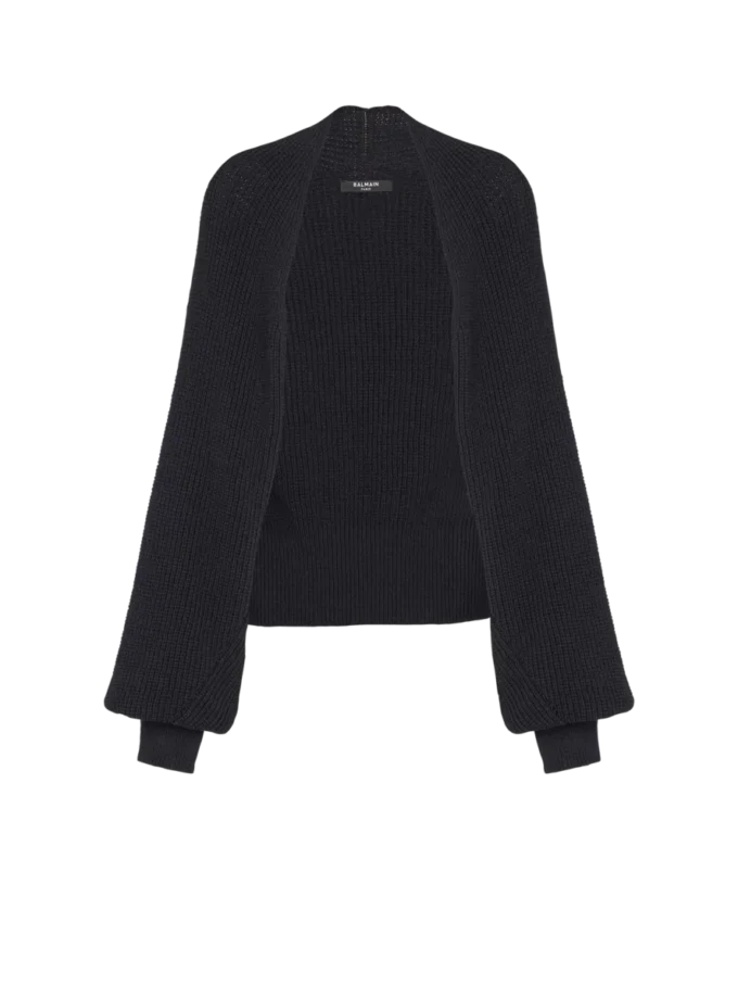 Ribbed knit bolero cardigan