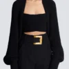 Ribbed knit bolero cardigan