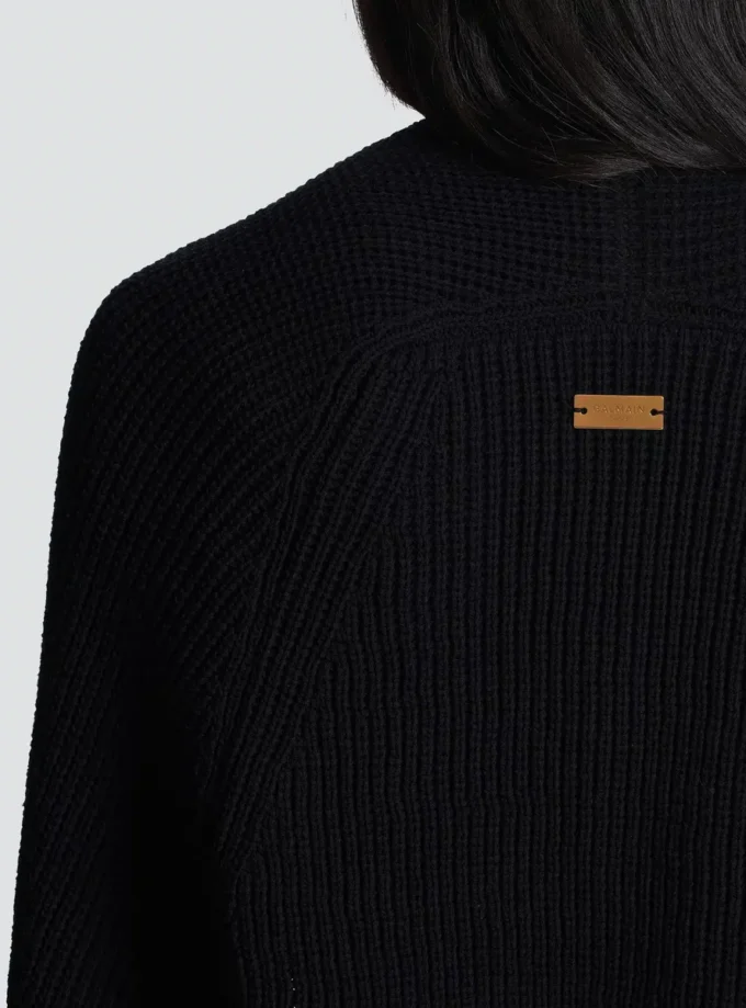 Ribbed knit bolero cardigan