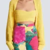 Ribbed knit bolero cardigan