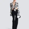Ruffled love letter knotted crop shirt Ruffled love letter knotted crop shirt