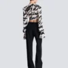 Ruffled love letter knotted crop shirt Ruffled love letter knotted crop shirt