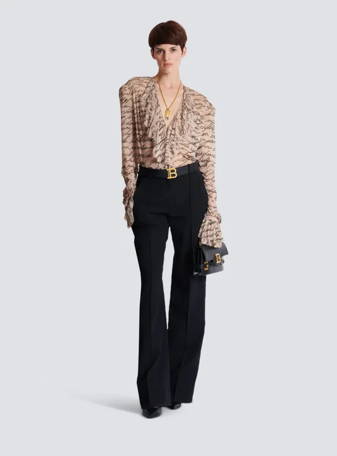 Ruffled love letter print shirt Ruffled love letter print shirt