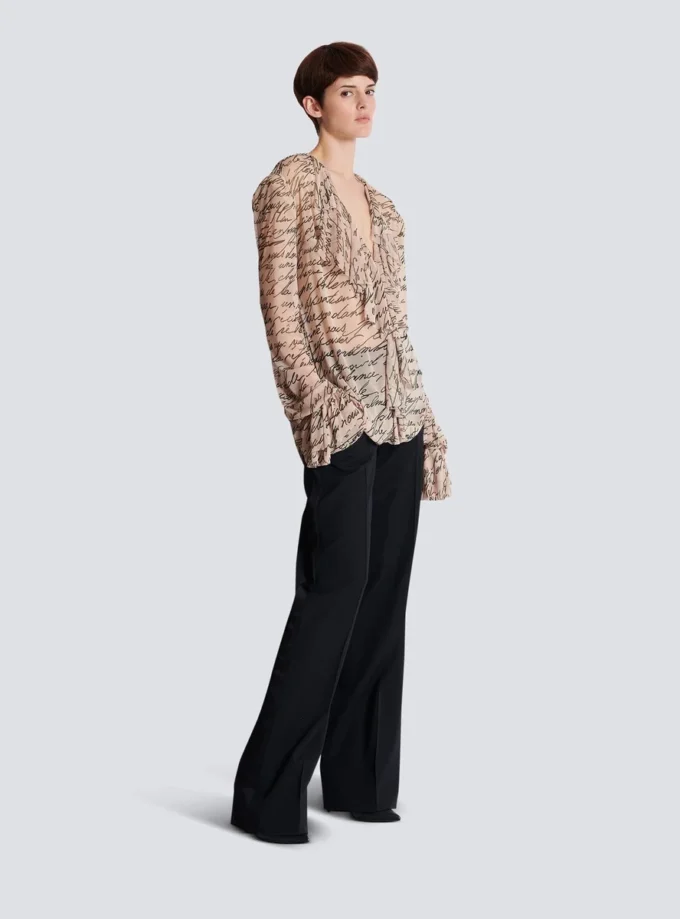 Ruffled love letter print shirt Ruffled love letter print shirt