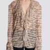 Ruffled love letter print shirt Ruffled love letter print shirt