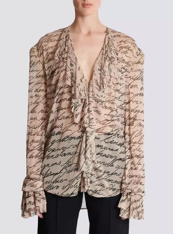 Ruffled love letter print shirt Ruffled love letter print shirt