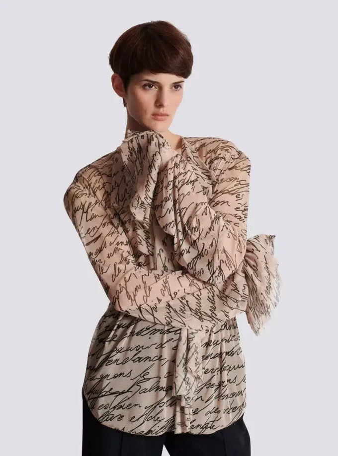 Ruffled love letter print shirt Ruffled love letter print shirt