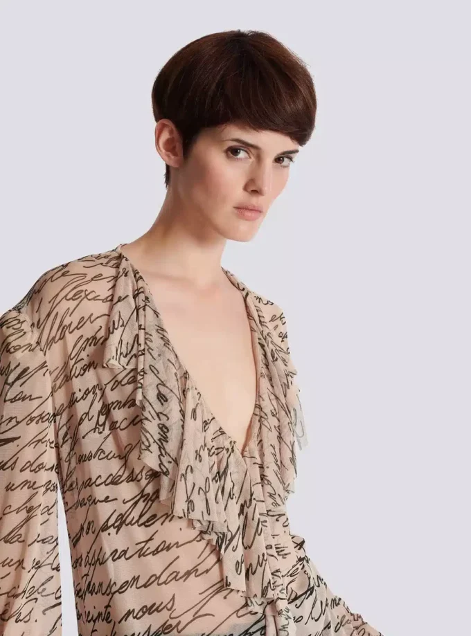 Ruffled love letter print shirt Ruffled love letter print shirt