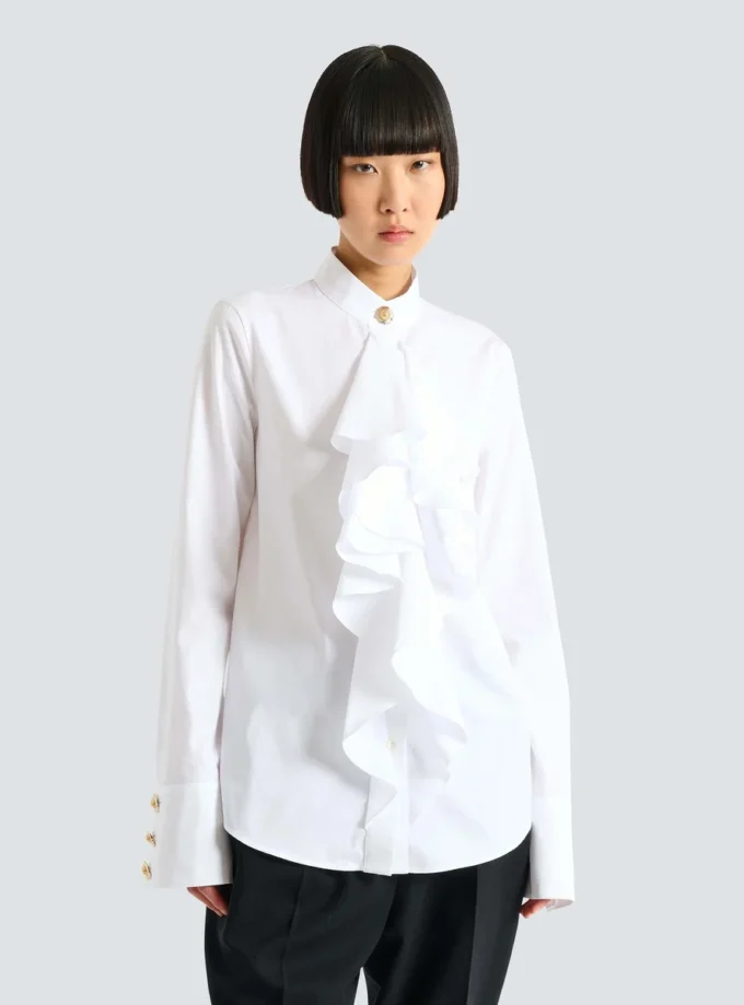 Ruffled poplin shirt Ruffled poplin shirt