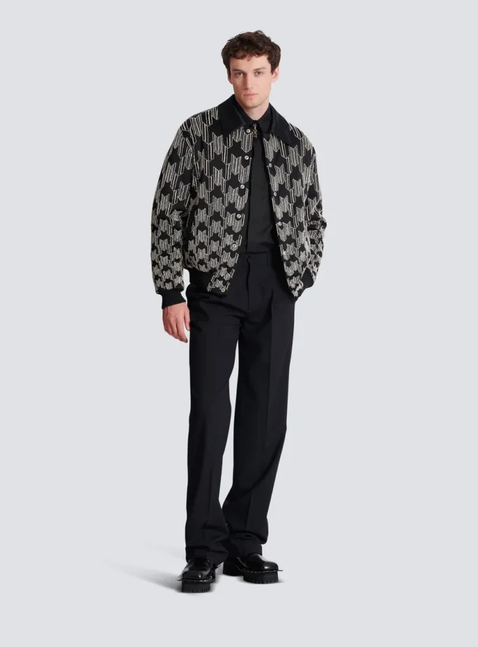 Satin bomber jacket with crystal embroidery Satin bomber jacket with crystal embroidery