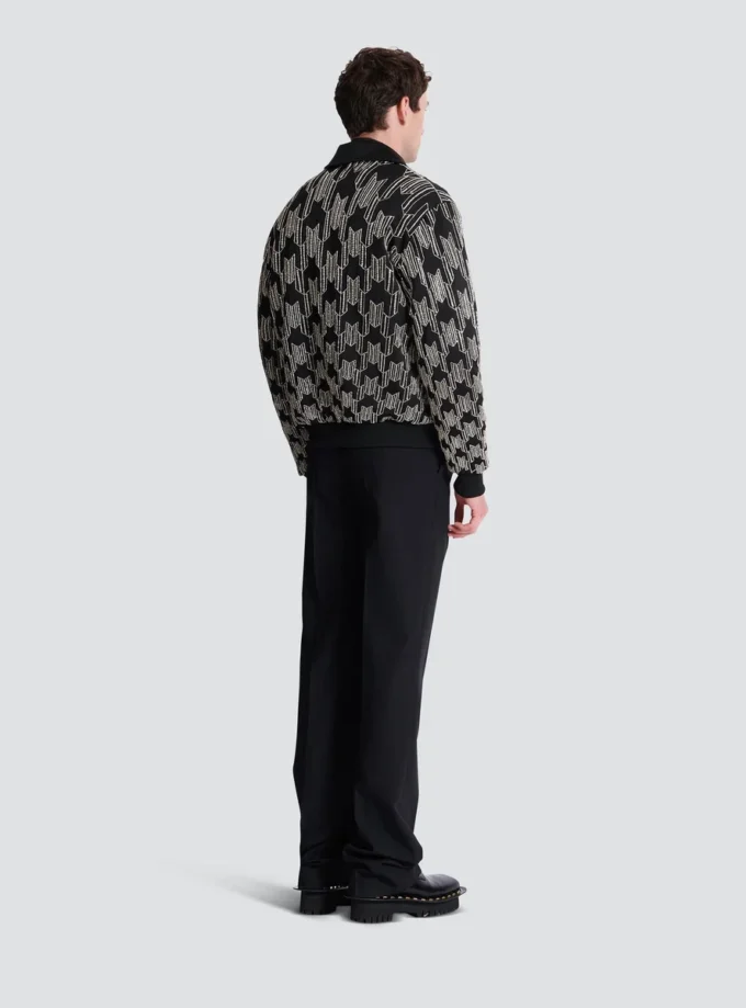 Satin bomber jacket with crystal embroidery Satin bomber jacket with crystal embroidery