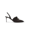 Satin slingbacks with piercing