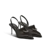 Satin slingbacks with piercing