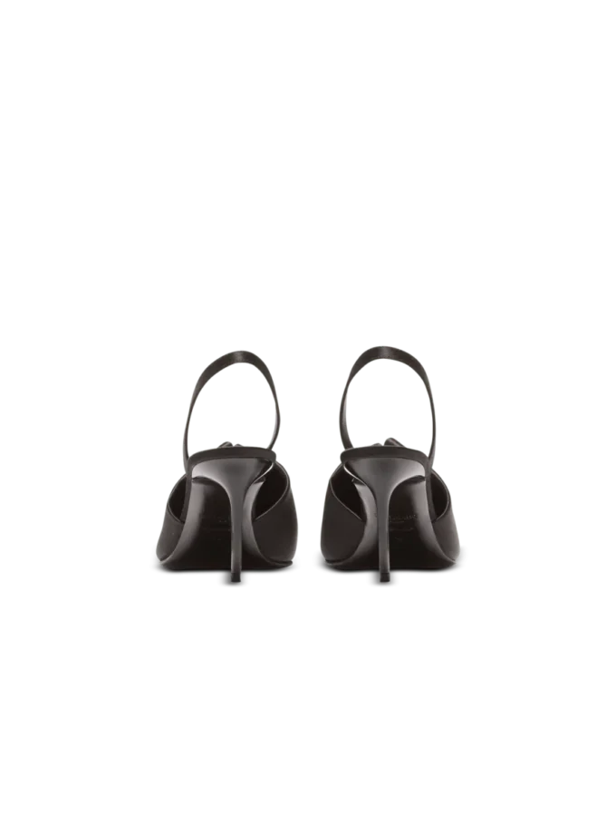 Satin slingbacks with piercing