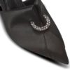 Satin slingbacks with piercing