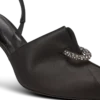 Satin slingbacks with piercing