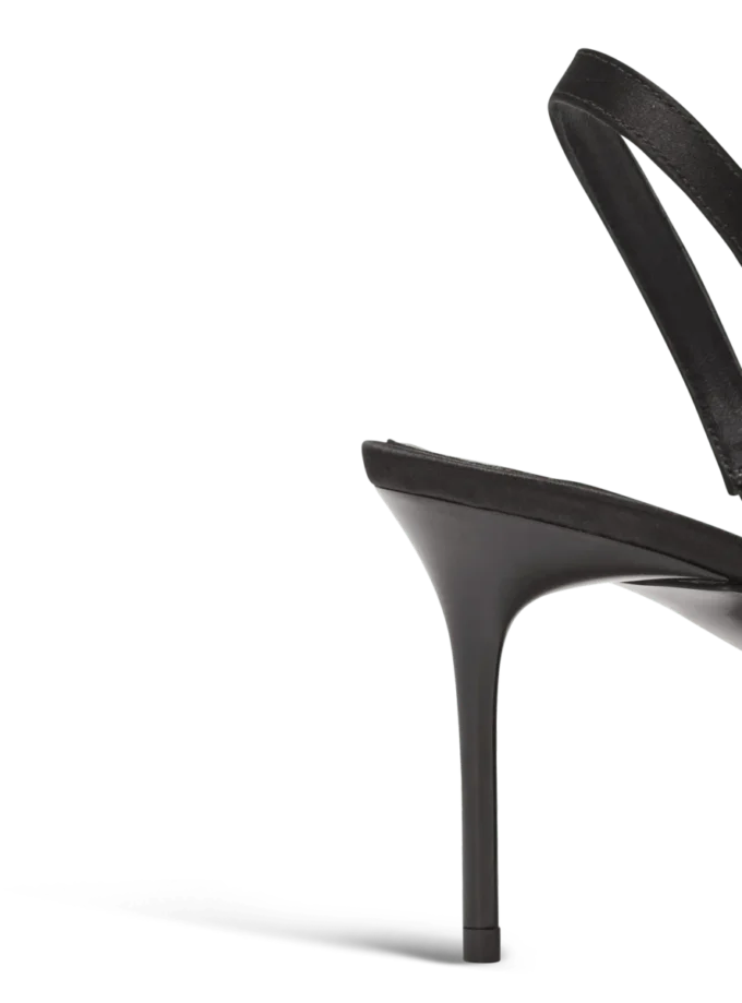 Satin slingbacks with piercing