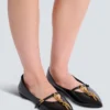 Shiny lambskin Sync ballet flats