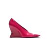 Shiny lambskin Wedge pumps