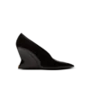 Shiny lambskin Wedge pumps