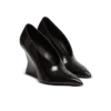 Shiny lambskin Wedge pumps