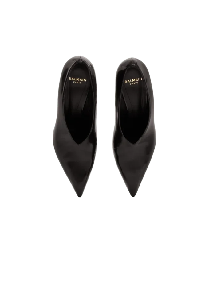 Shiny lambskin Wedge pumps