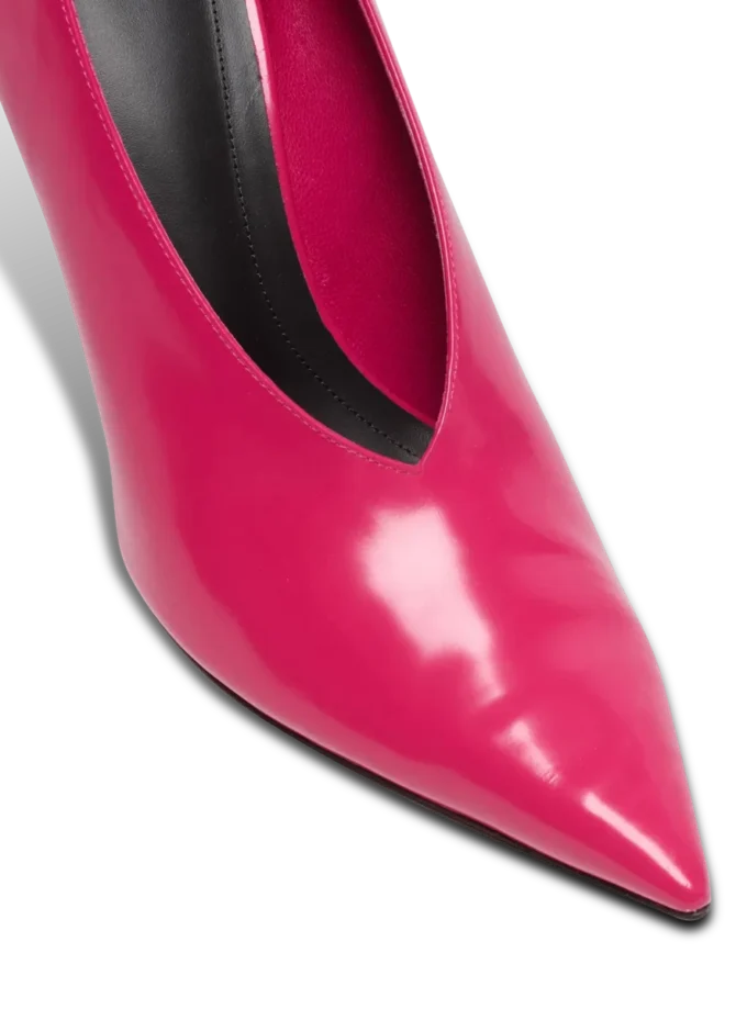 Shiny lambskin Wedge pumps