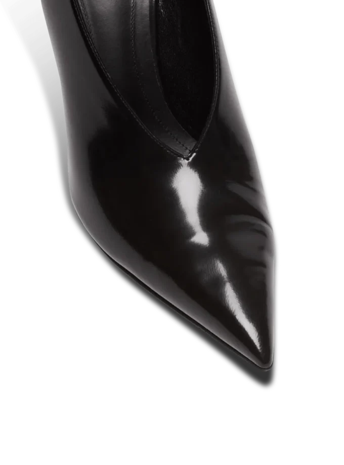 Shiny lambskin Wedge pumps