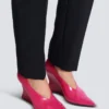 Shiny lambskin Wedge pumps