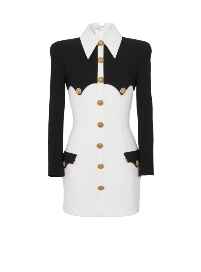 Short buttoned crepe dress Short buttoned crepe dress