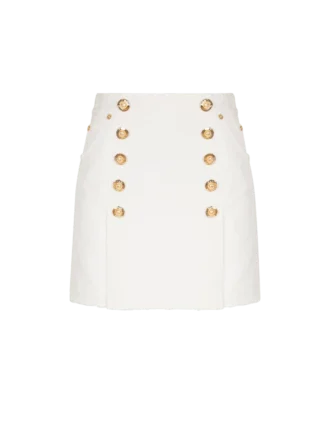 Short cotton canvas skirt