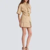 Short cotton gabardine lace-up dress Short cotton gabardine lace-up dress